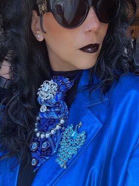 Custom Tie Rhinestone Brooch